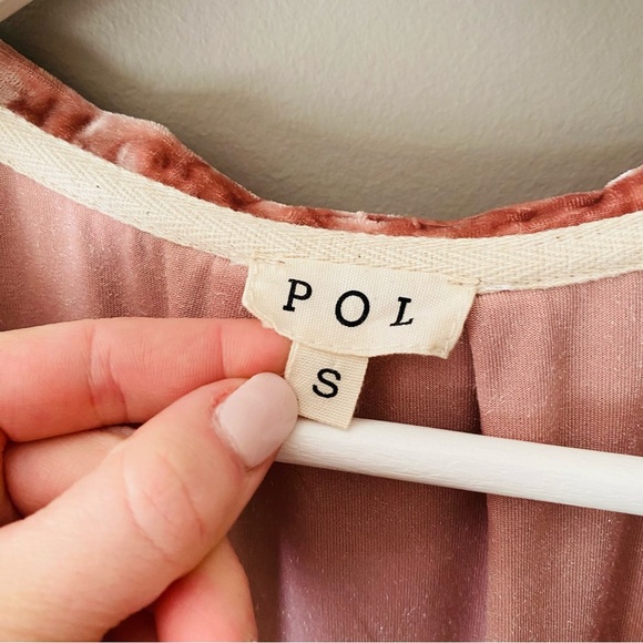 POL Velvet V-Neck Tee Shirt Pink Sz Small - Picture 4 of 8